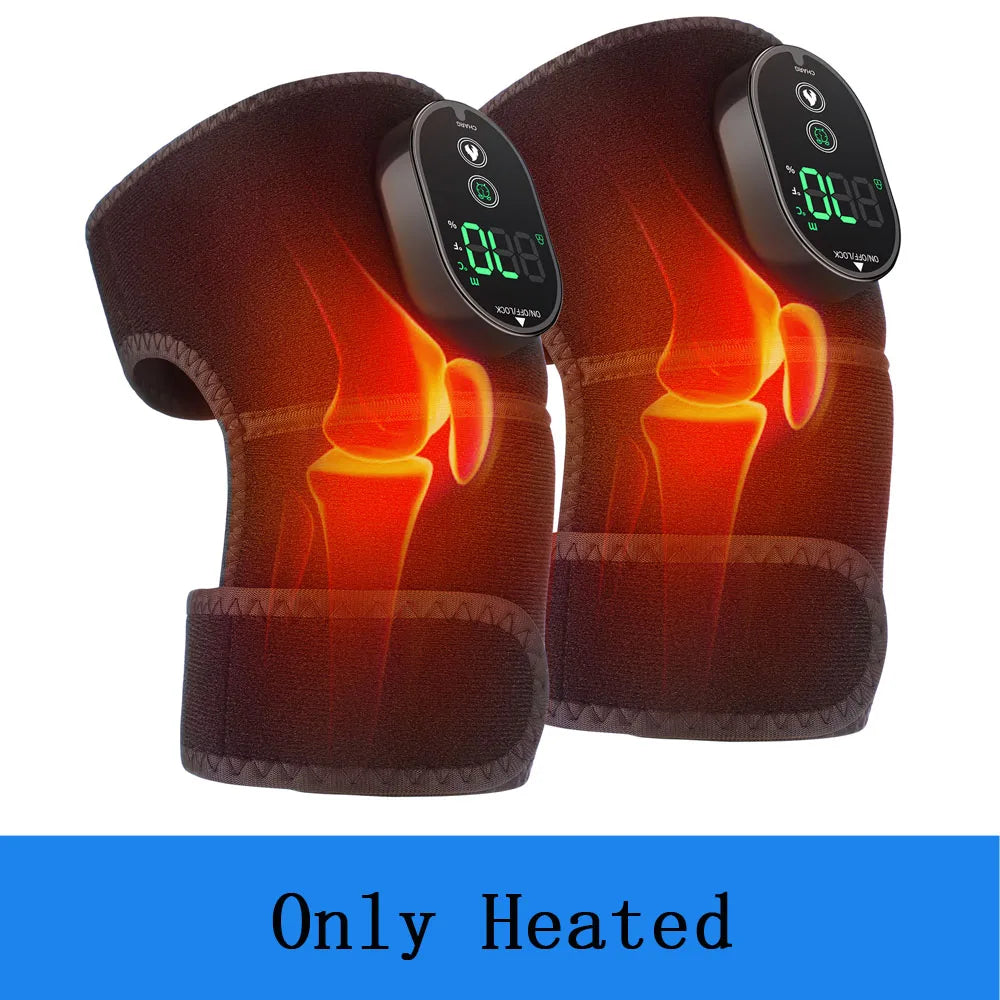 Thermal Knee Massager 3 in 1 Shoulder Knee Elbow Heating Massage Support Brace Rechargeable Vibration Pad Machine Muscle Relax