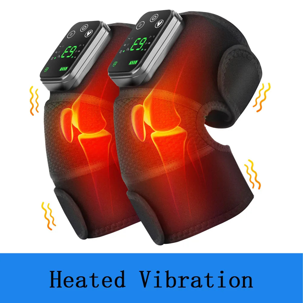 Thermal Knee Massager 3 in 1 Shoulder Knee Elbow Heating Massage Support Brace Rechargeable Vibration Pad Machine Muscle Relax