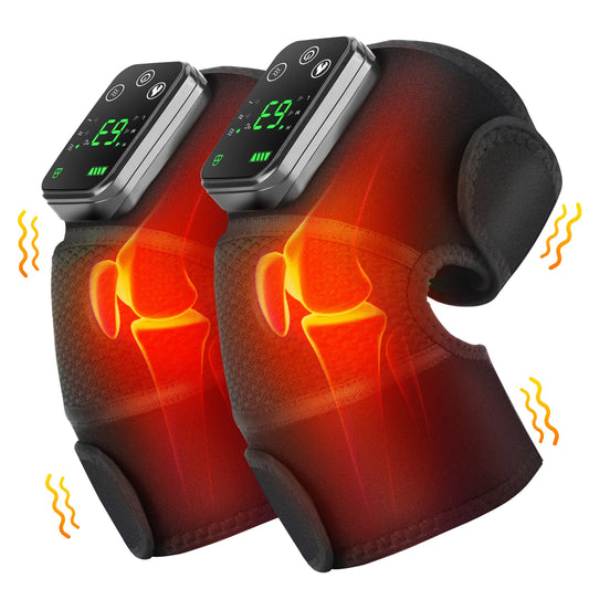 Thermal Knee Massager 3 in 1 Shoulder Knee Elbow Heating Massage Support Brace Rechargeable Vibration Pad Machine Muscle Relax