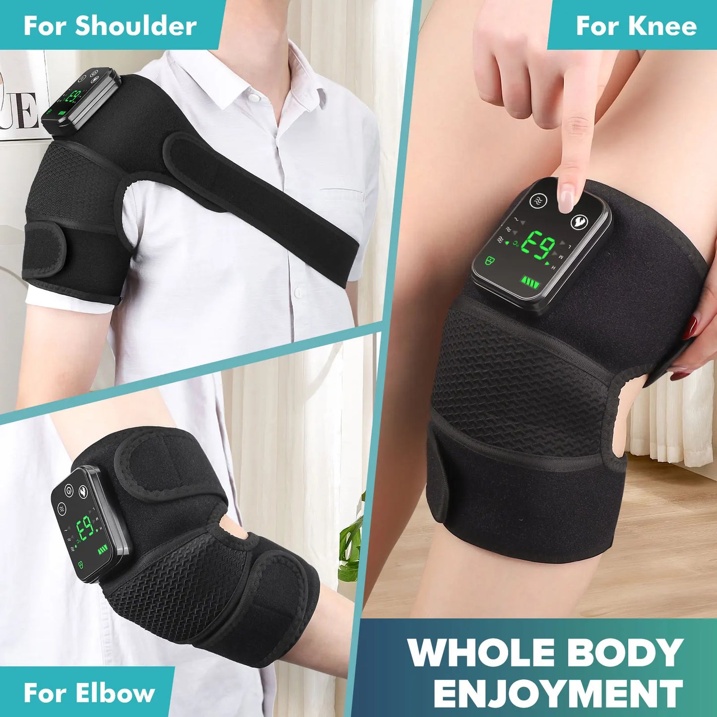 Knee Heating Massager Joint Physiotherapy Hot Compress Vibration Massage Elbow Shoulder Support Thermal Knee Pad Relieve Arthrit