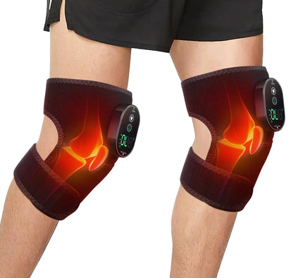 Thermal Knee Massager 3 in 1 Shoulder Knee Elbow Heating Massage Support Brace Rechargeable Vibration Pad Machine Muscle Relax